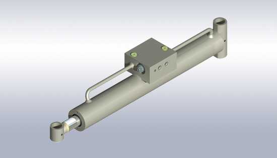 3d Model of Hydraulic Cylinder with Integrated Valves